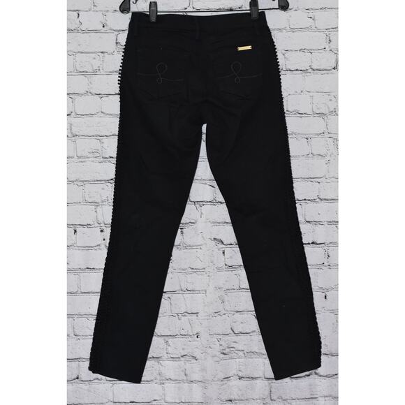 Lilly Pulitzer Onyx South Ocean Lace Trim Skinny Jeans Size 2 - Picture 9 of 12